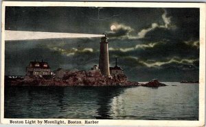 Postcard LIGHTHOUSE SCENE Boston Massachusetts MA AK4928
