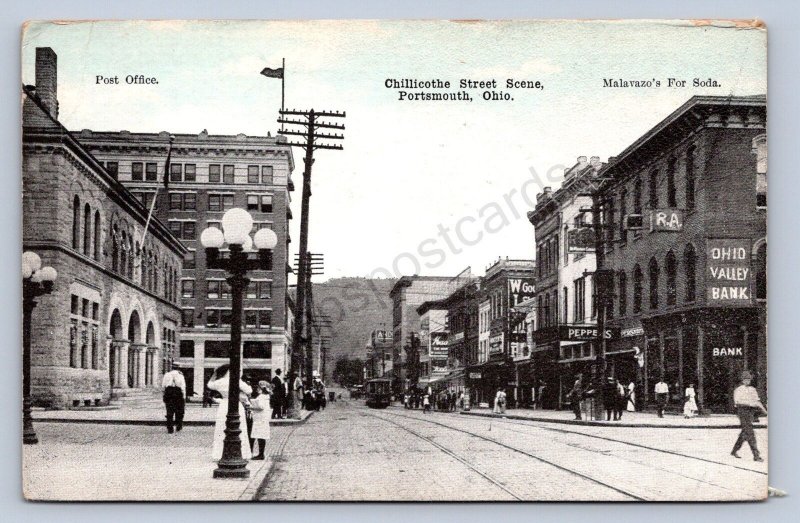 J99/ Portsmouth Ohio Postcard Scioto County c1910 Chillicothe Street 460