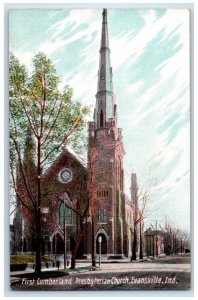 1910 First Cumberland Presbyterian Church Evansville Indiana IN Antique Postcard