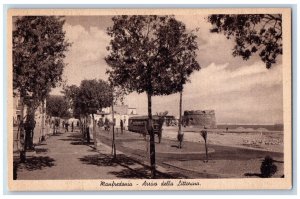 Manfredonia Foggia Apulia Italy Postcard Arrival of the Littorina c1920's