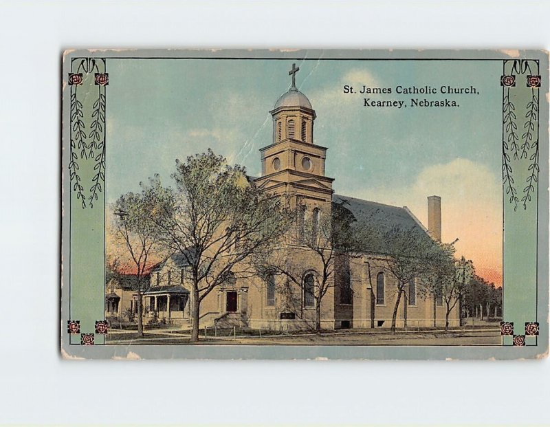 Postcard St. James Catholic Church Kearney Nebraska USA