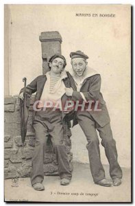 Old Postcard Boat Sailors lined in Groundbreaking pitch