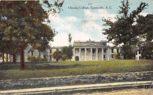 Greenville South Carolina Chicora College, Color Lithograph Vintage PC U8487