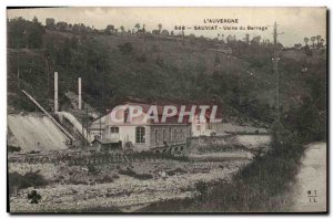 Postcard Old Electricity Sauviats Dam Factory