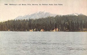 LAKE TAHOE, CA California McKINNEY'S & MOANA VILLA~Rubicon Peaks c1910s Postcard
