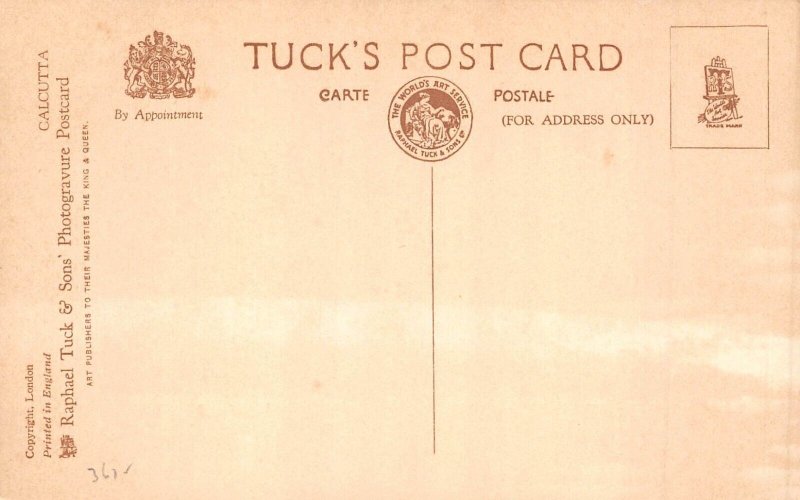 India Bird's Eye View Calcutta vintage postcard