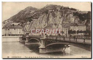 Postcard Grenoble Old Bridge Gate France and Fort Rabot