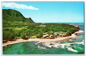 Kauai Hawaii HI Postcard Aerial View Of Hanalei Colony Resort c1960's Vintage