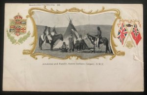 1904 Canada Picture Postcard Cover Native American Calgary Astokumi And Family