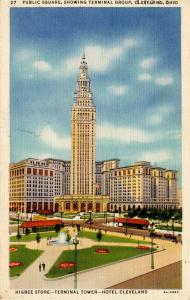 OH - Cleveland. Public Square and Terminal Group, Higbee Store, Tower, Hotel ...