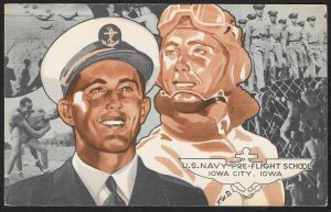 Naval Man & Pilot US Navy Preflight School Iowa City Iowa Unused c1930s