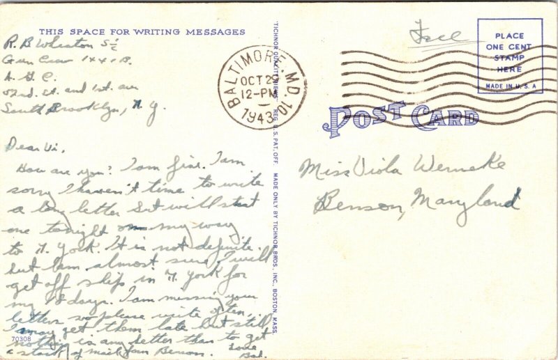 US Navy Bet Your Lifebuoy WW2 Soldier Mail Postcard 1943 R B Wheaton