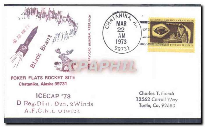 Letter US Poker Flats Rocket Site Chatanika Alaska March 22, 1973