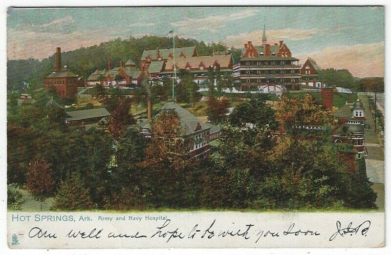 Hot Springs, Arkansas,  View of The Army and Navy Hospital, Tuck, 1907