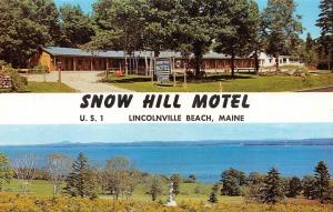 LINCOLNVILLE BEACH, ME Maine  SNOW HILL MOTEL  Waldo Co ROADSIDE Chrome Postcard