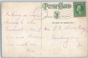 1920s Rock Island IL Store House Postcard Arsenal Armory Clock Tower RI ILL A190
