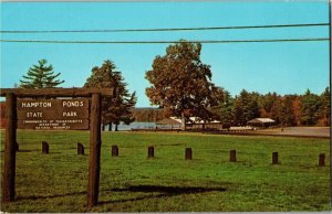 Entrance to Hampton Ponds State Park, Westfield Holyoke MA Vintage Postcard L37