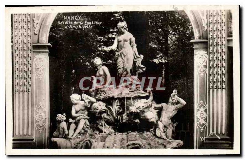 Old Postcard Nancy Details of the Fountain of Amphitrite