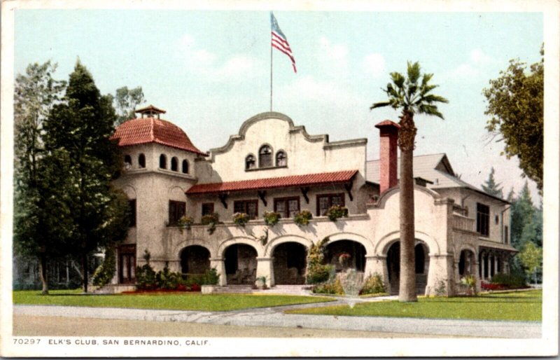 Postcard Elk's Club in San Bernardino, California