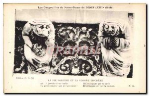 Old Postcard The Gargoyles of Notre Dame of Dijon