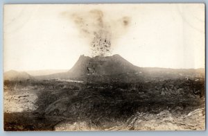 c1910's View Of Hawaii Volcano Eruption RPPC Photo Unposted Antique Postcard