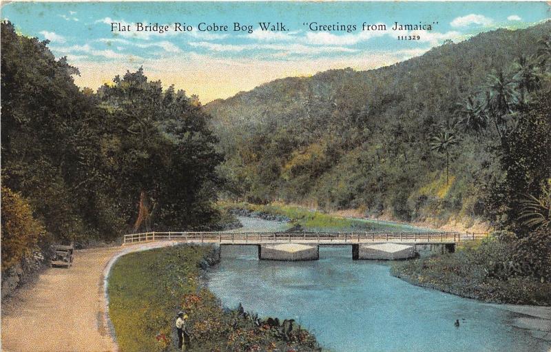 D72/ Foreign Postcard Jamaica c1910 Flat Broidge Rio Cobre Bog Walk