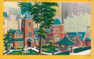 USA The Little Church Around The Corner New York City Linen Postcard 03.53