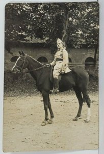 Rppc Handsome Soldier on A Horse WW1 Era Postcard P16