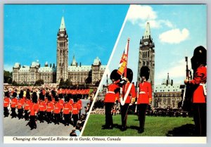 Changing The Guard, Parliament Hill Ottawa Ontario, Split View Postcard, NOS