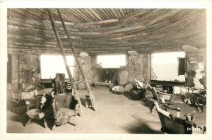 Postcard RPPC Arizona Grand Canyon Hopi House Interior AZ24-2318