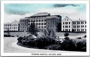 Veterans Hospital Rutland Massachusetts Building Antique Black & White Postcard