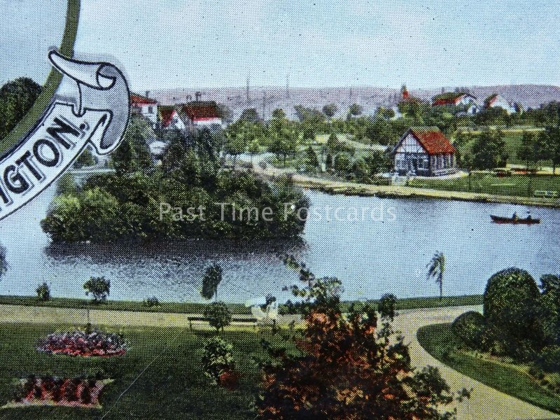 Stoke LONGTON Queens Park 5 Image Multiview - Old Postcard by W Shaw of Burslem