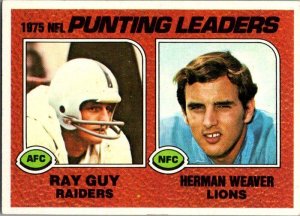 1976 Topps Football Card '75 Punting Leaders Guy Weaver sk4674