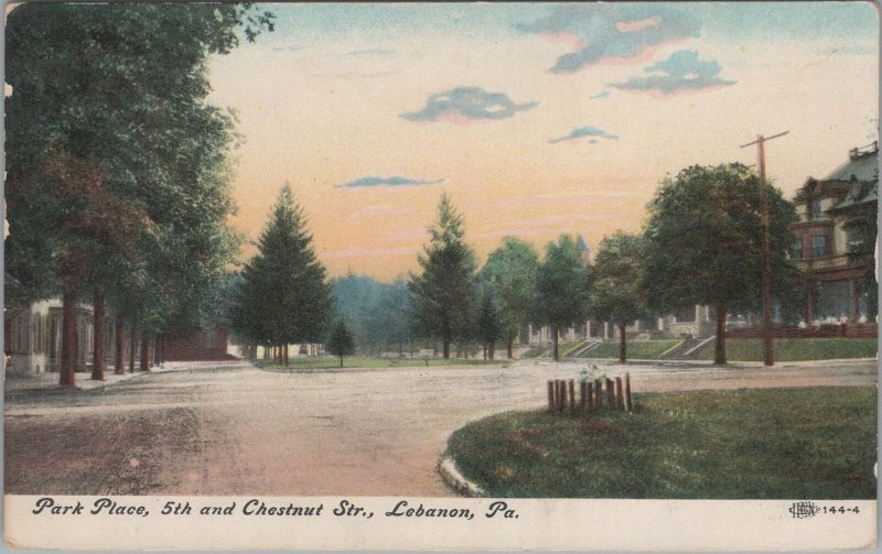 Postcard Park Place 5th and Chestnut St Lebanon PA 1909