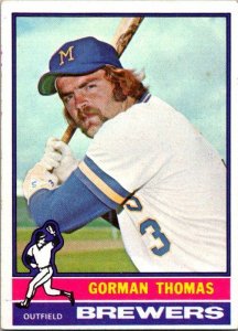 1976 Topps Baseball Card Gorman Thomas Milwaukee Brewers sk12323