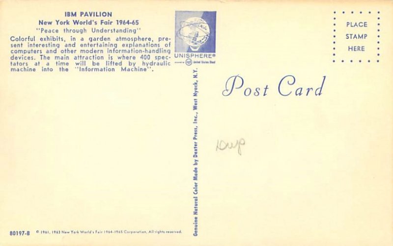 New York World's Fair IBM Pavilion Chrome Post...