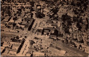 Aerial View of Keene NH, Main Street Vintage Postcard Z04