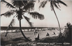 Sri Lanka Ceylon Bathing Place, Mount Lavinia Colombo Vintage RPPC C132