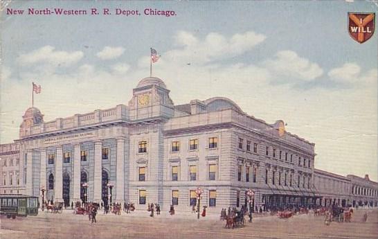 New North Western Rail Road Depot Chicago Illinois 1911