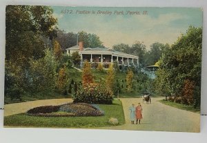 Bradley Park Pavilion Peoria Illinois Vintage Postcard