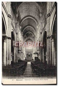 Old Postcard Interior Beaune From I & # 39Eglise Notre Dame