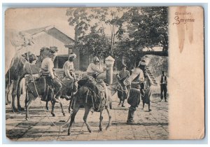 c1905 Riding Camel Chameliers Smyrne İzmir Province Turkey Antique Postcard