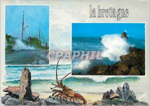 Postcard Modern Country Brittany Sea Country Fishing Watercolor Robert Lepine