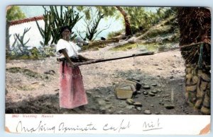 Woman Weaving MEXICO Postcard