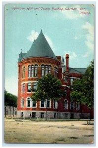 1916 Harrison Hall and County Building Chatham Ontario Canada Postcard