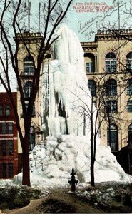 MIchigan Detroit Washington Park Ice Fountain 1906