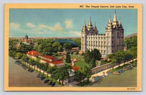 The Temple Square, Salt Lake City Utah, Mormon, Vintage Linen Postcard  P6