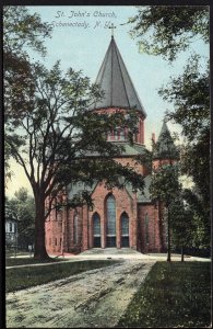 New York SCHENECTADY St. John's Church - Divided Back