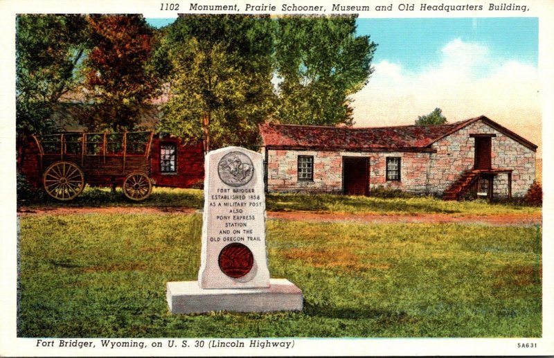 Wyoming Fort Bridger Monument Prairie Schooner Museum and Old Headquarters Bu... United States