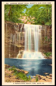 Pennsylvania HARRISON WRIGHT FALLS, Rickett's Glen State Park, Route 115 - Linen